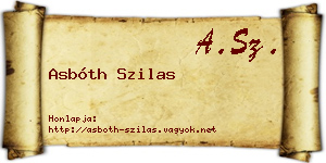 Asbóth Szilas névjegykártya